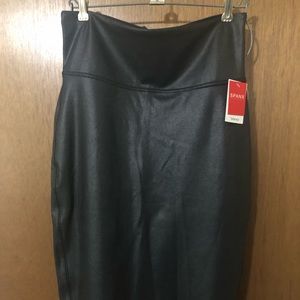 SPANX Faux Leather Black Pencil Skirt--NWT